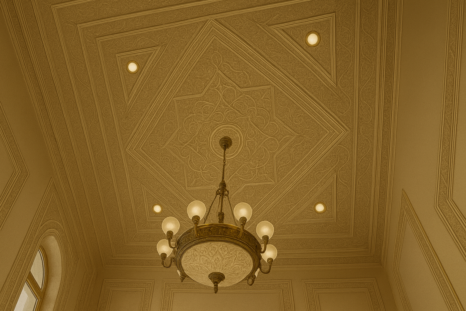 سقف جبس بورد حديث في صالة في الكويت مع إضاءة مخفية – عمر جبس بورد الكويت